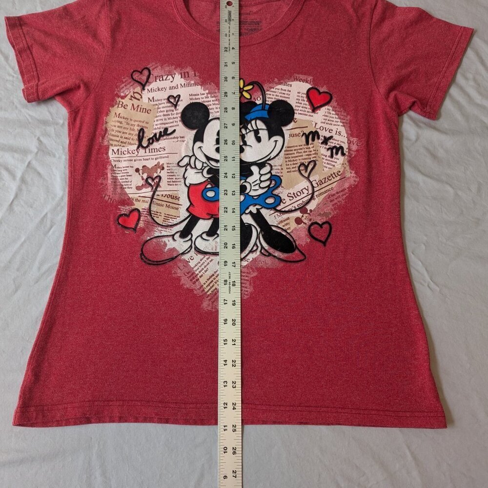 Disney Mickey and Minnie Mouse valentine shirt love, red, romantic EUC size L - Picture 4 of 7